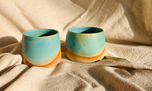 Tasse turquoise redonda